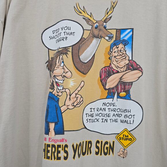 Gildan Ultra Cotton Unisex Bill Engvall's‎ Hunting Here's Your Sign T-Shirt 2XL - Picture 6 of 10